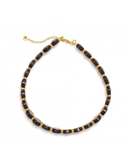 Elegant black Obsidian necklace (motivation and protection) - 3