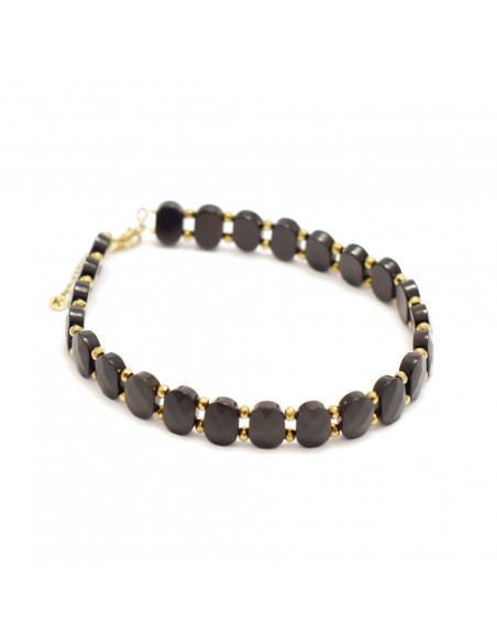 Elegant black Obsidian necklace (motivation and protection) - 1