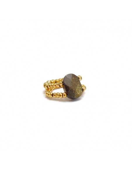 Ring with golden Obsidian (motivation and protection) - 1