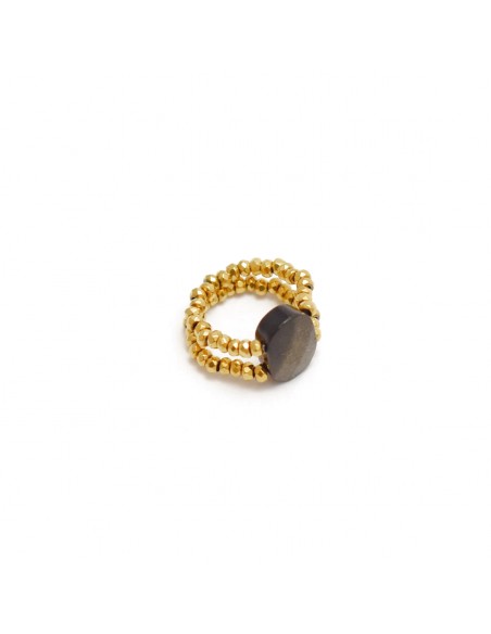 Ring with golden Obsidian (motivation and protection) - 2