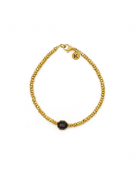 A bracelet made of gold hematites with an agate barrel - 1