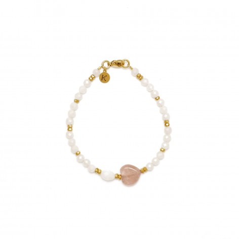 Bracelet with a heart of Rose Quartz stone - 1