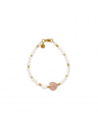 Bracelet with a heart of Rose Quartz stone - 1