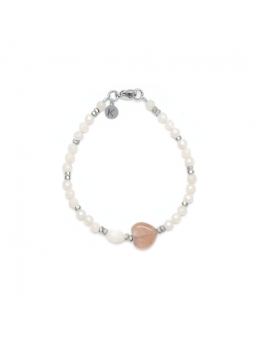 Bracelet with a heart of Rose Quartz stone - 2
