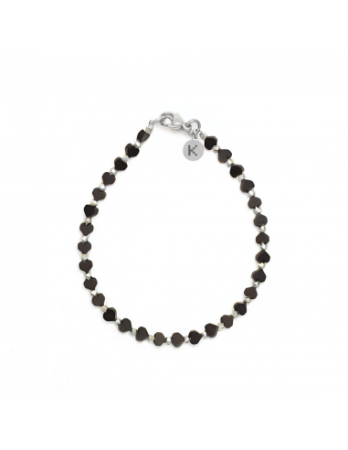 Bracelet with black Hematite hearts - 2