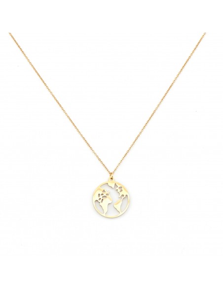 Best-seller! Gold-plated necklace "World Map" - 1