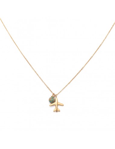Gold-plated necklace "Airplane" - 1