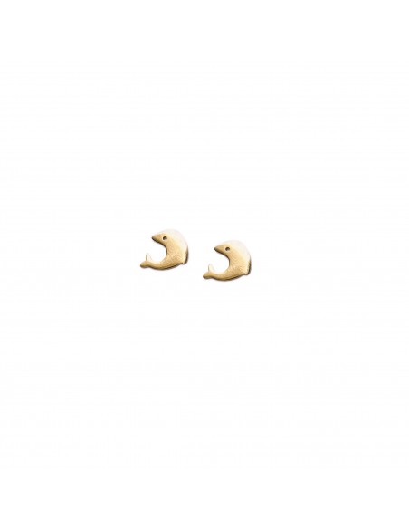 Dolphins - earrings made of gold-plated stainless steel - 1