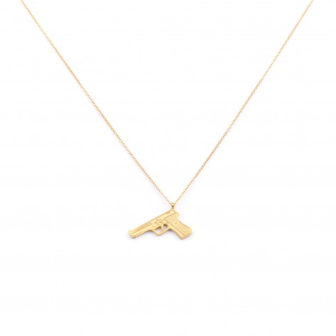 Gold plated necklace "Gun"