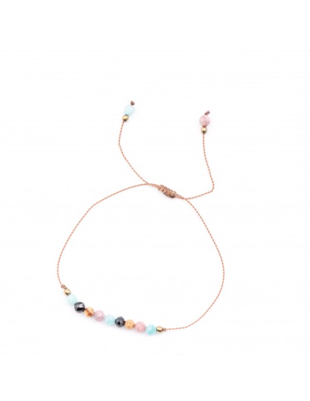 Cotton candy - bracelet made of natural stones on a silk thread Kulka Kids - 1