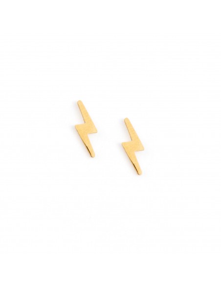 Lightning - stud earrings made of gold-plated stainless steel - 1