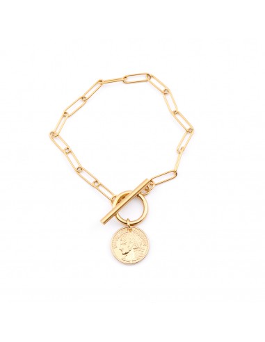 Chain bracelet with toggle and coin - 1