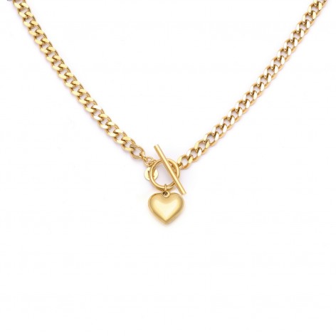 Chain necklace with an engravable heart - 1