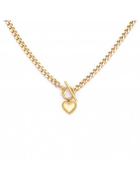 Chain necklace with an engravable heart - 1