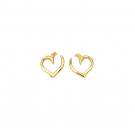 Delicate hearts - stud earrings made of gold-plated stainless steel - 1