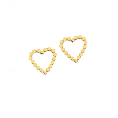 Hearts made of delicate beads - stud earrings made of stainless steel - 1