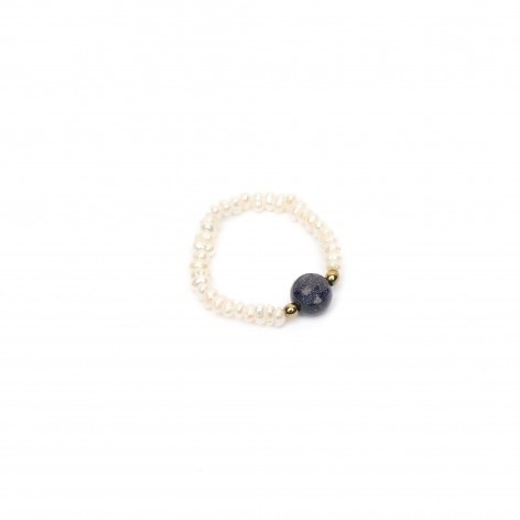 Ring made of natural pearls with Night of Cairo - 1