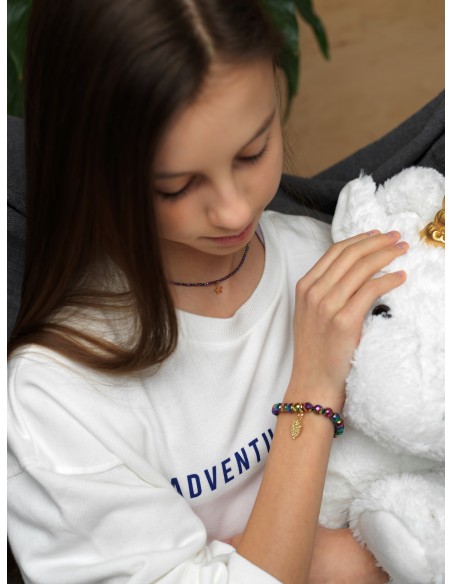 Bańka mydlana - bransoletka z kamieni naturalnych dla dziewczynek Kulka Kids