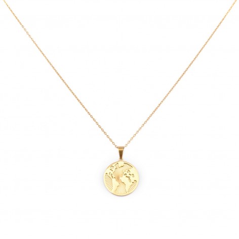Gold-plated necklace "World...