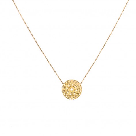 Gold-plated necklace "Tibetan sun" - 1