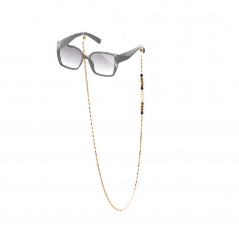Chain for glasses - Pearl and onyx - 1