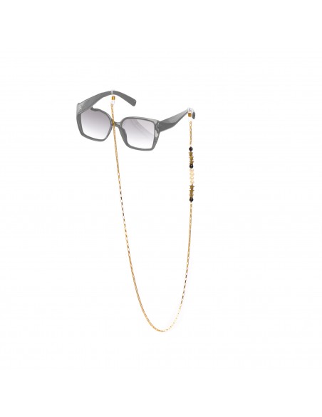 Chain for glasses - Pearl and onyx - 1