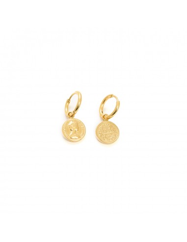 Coins - earrings made of gilded stainless steel - 1