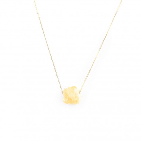 Gilded necklace with raw citrine - 1
