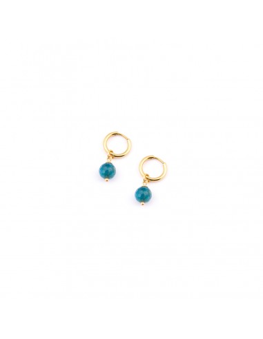 Turquoise see - earrings made of gilded stainless steel - 1