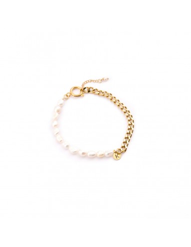 Ankle bracelet - chain with pearls - 1