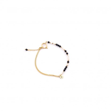 Ankle bracelet - Pearls and spinel - 1