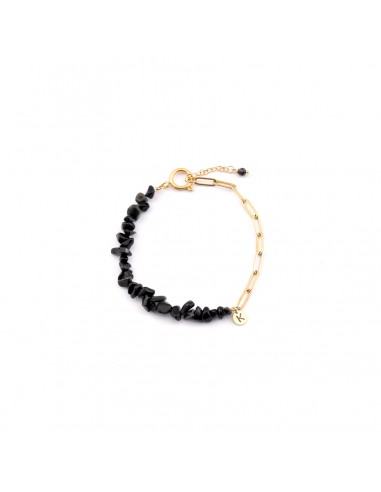 Ankle bracelet - black agate - 1