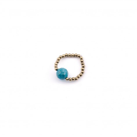 Ring with gold hematite and apatite stone - 1