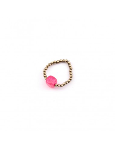Gold hematite ring with rose agate stone - 1