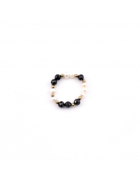 Ring made of natural pearls and spinel - 1