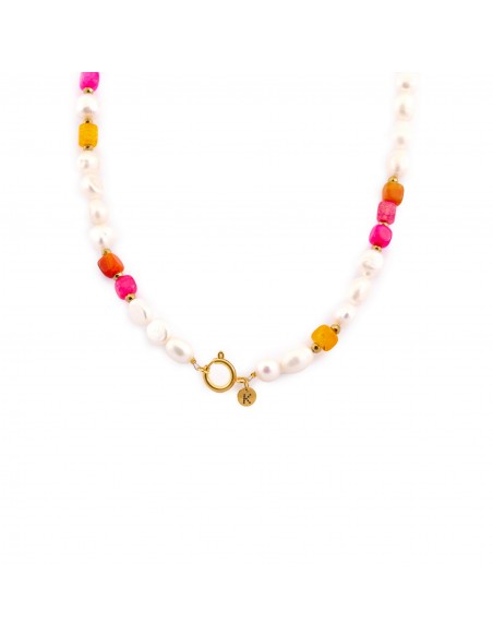 Necklace made of natural pearls and agate - 1