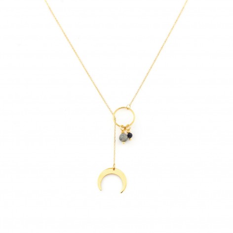 Necklace "Moon" with stones - 1