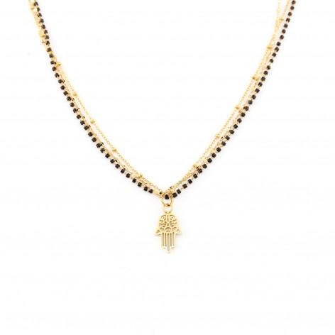 Triple necklace with Hamsa - 1