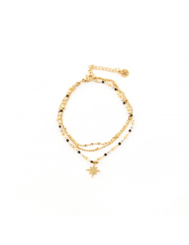 Gilded bracelet with 3 chains with spark - 1