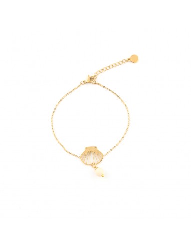 Gilded bracelet "Shell" with fossil - 1