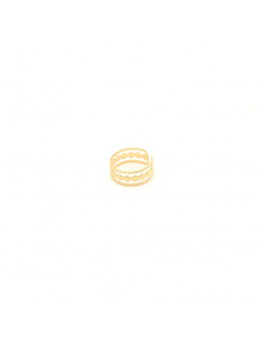 Pozłacany pierścionek - Boho obrączka z blaszkami