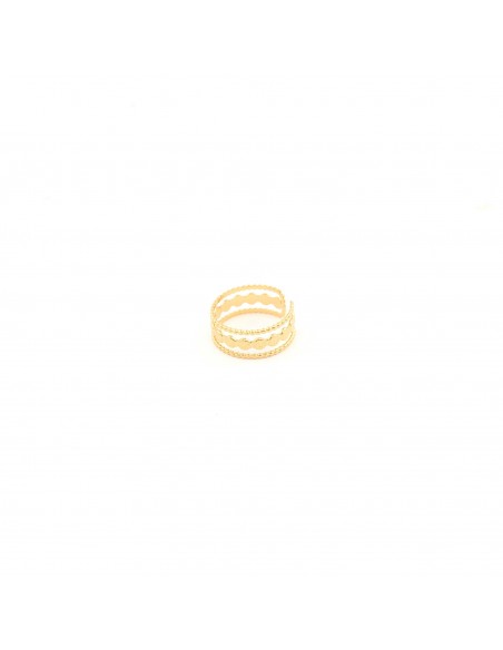 Pozłacany pierścionek - Boho obrączka z blaszkami