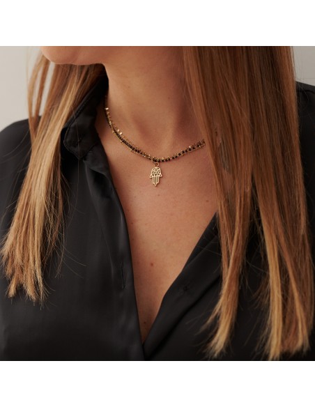 Triple necklace with Hamsa - 3