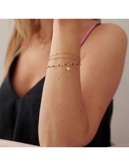 Gilded bracelet with 3 chains with spark - 2