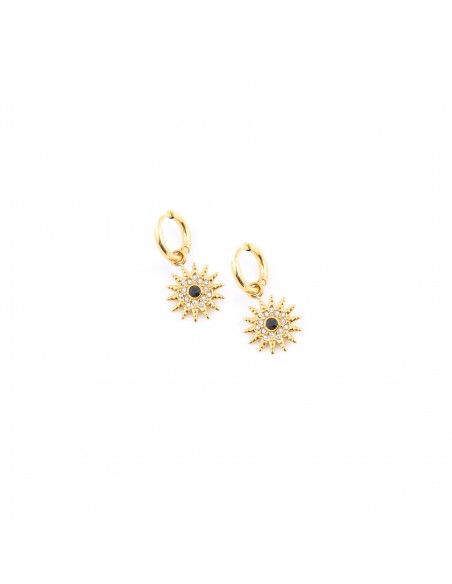 Sun energy -  small earrings made of gilded steel - 1