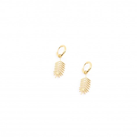 Exotic leaf  - small earrings made of gilded steel - 1