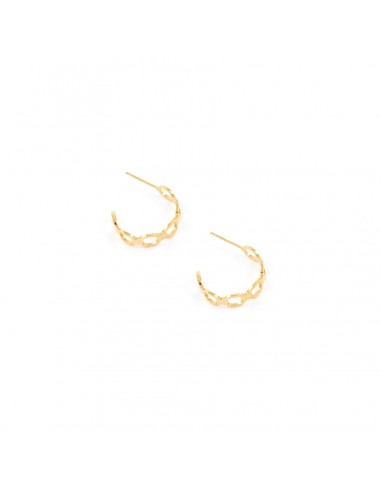 Circles made of chain - stud earrings made of gilded stainless steel - 1