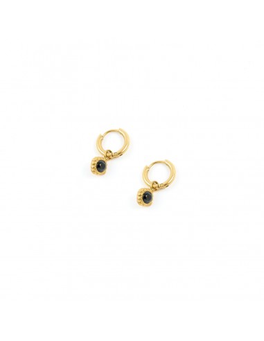 Black eye - earrings made of gilded stainless steel - 1