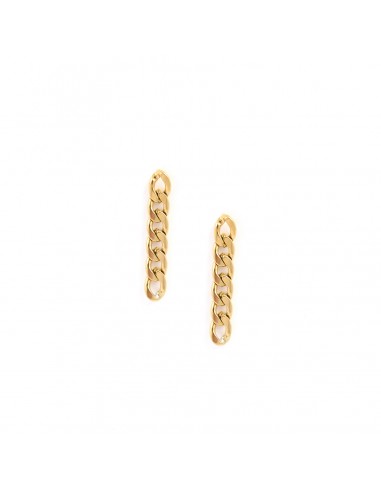 Chain - stud earrings made of gilded stainless steel - 1