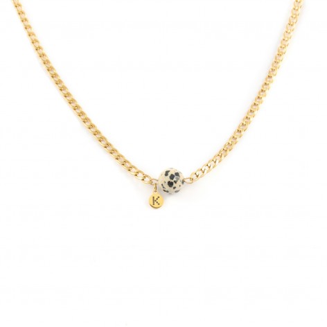 Delicate chain with dalmatian stone - 1